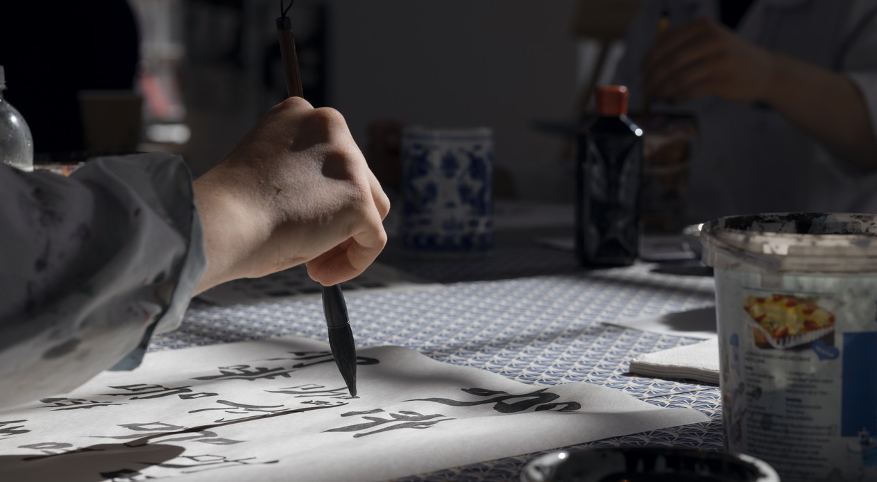 &Ouml;stasiatiska museet, calligraphy, kalligrafi, workshop, pedagogisk verksamhet
